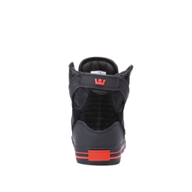 Supra Mens SKYTOP Black/black/Risk Red High Top Shoes | CA-58413